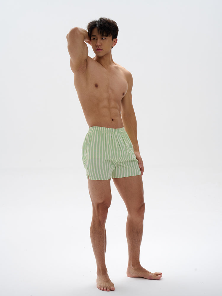 Striped Pajama Shorts UPRO-042 (Blue/Green)
