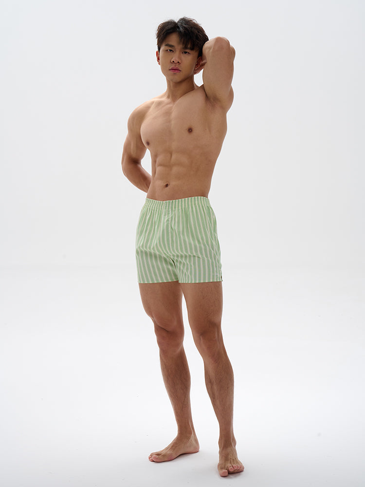 Striped Pajama Shorts UPRO-042 (Blue/Green)