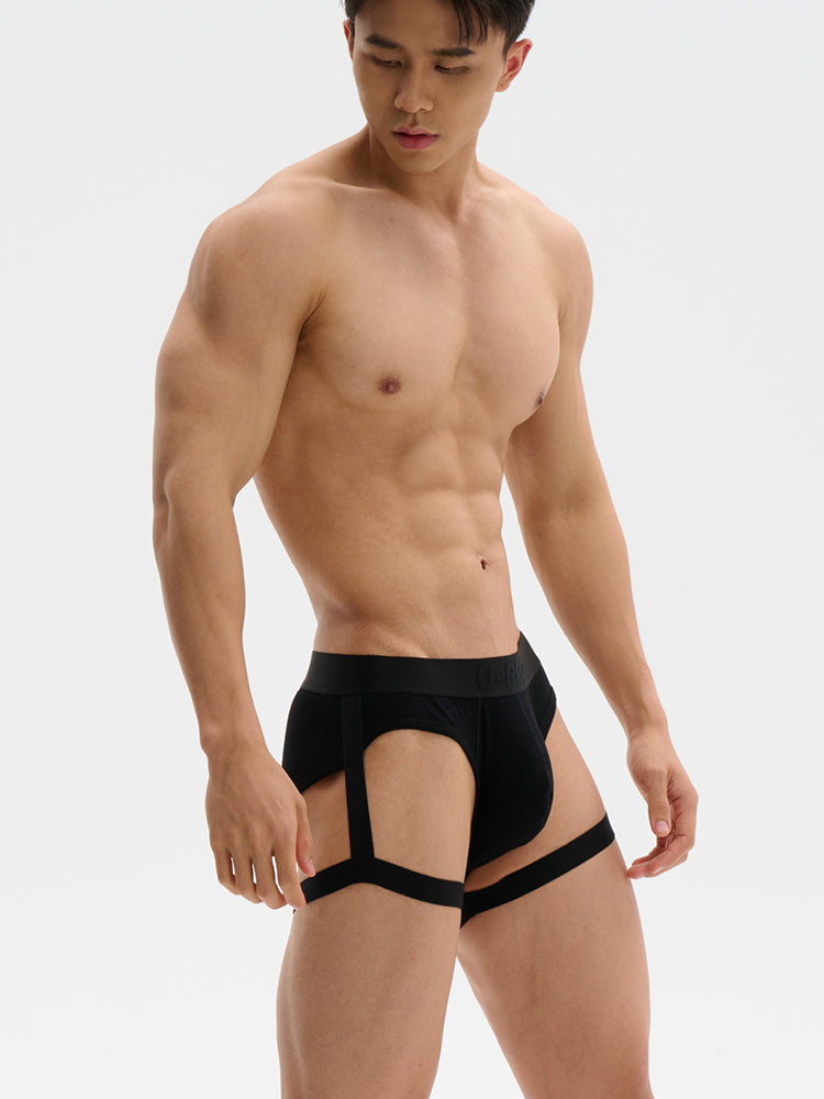 Buckle leggings briefs UPRO-053 (Black/White/Pink)