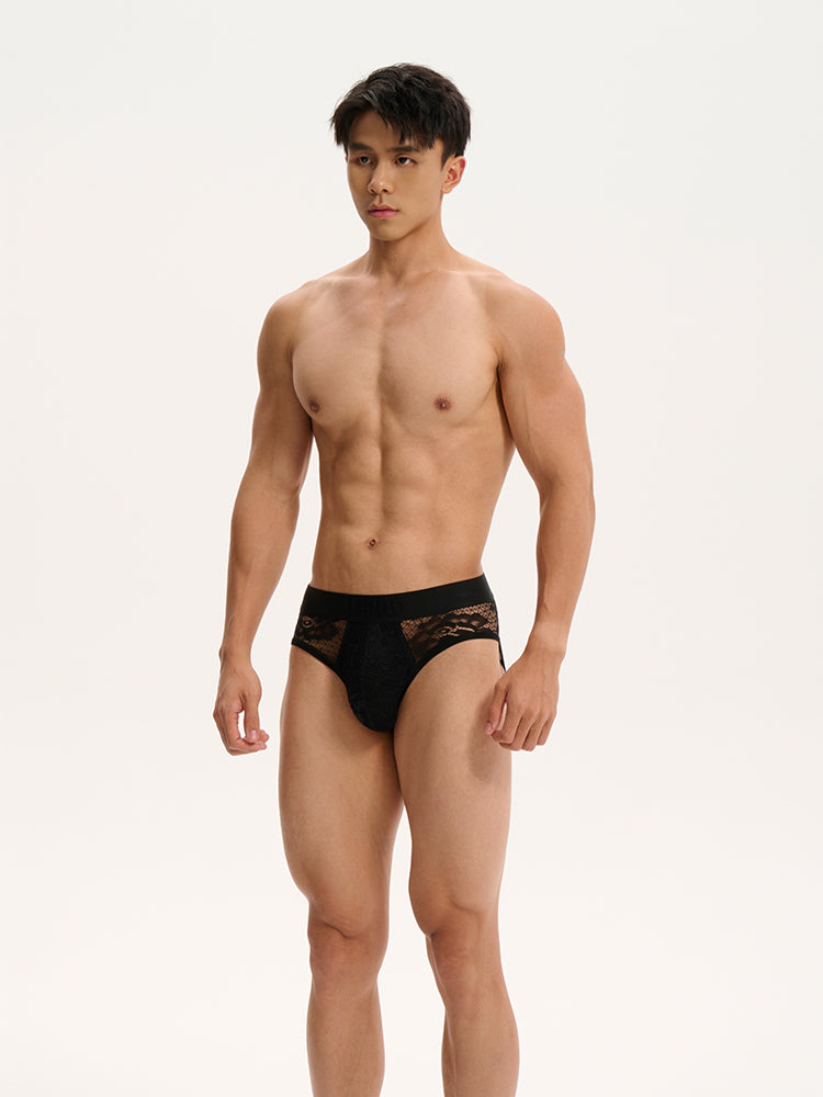 Lace Mesh Briefs UPRO-058 (Black)