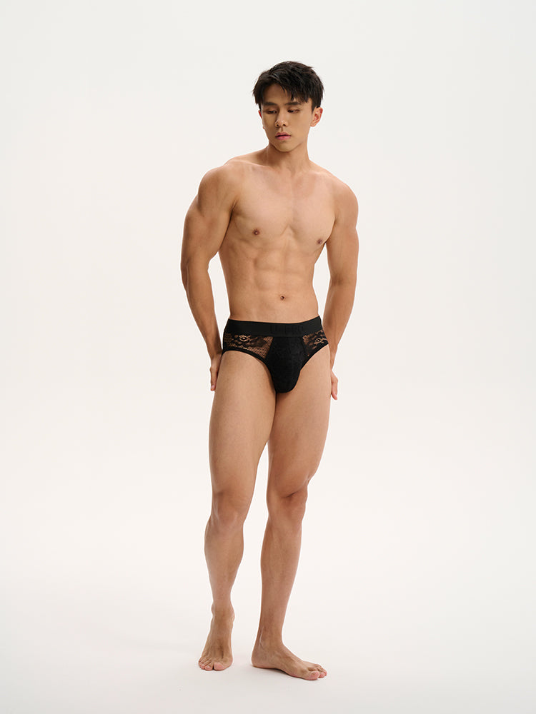 Lace Mesh Briefs UPRO-058 (Black)