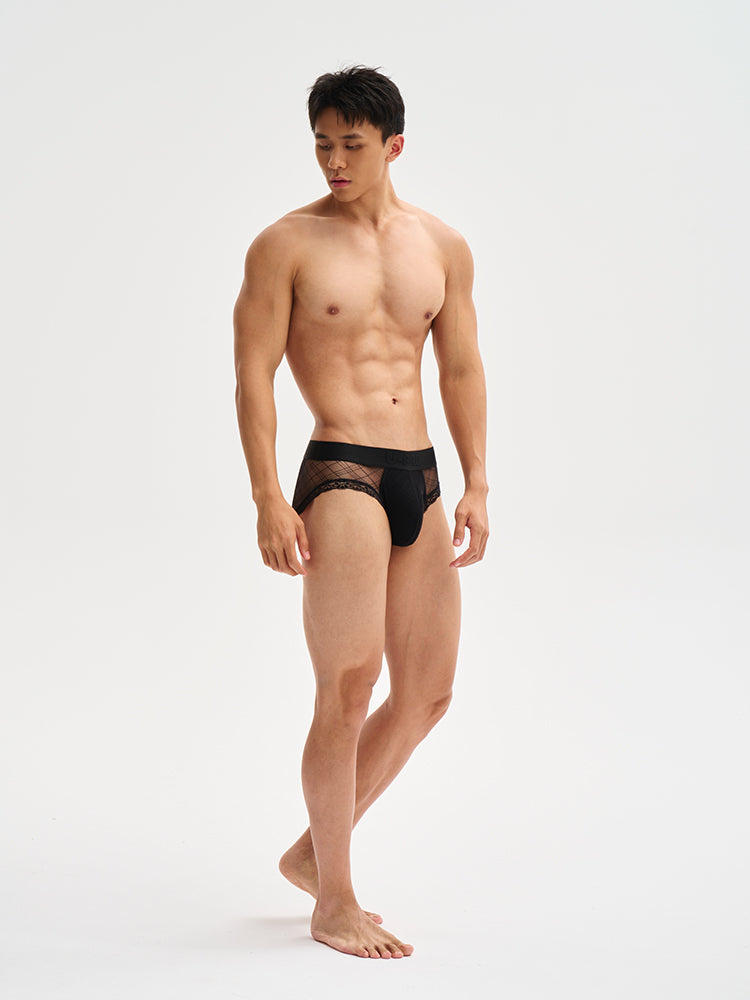 Floral lace Briefs UPRO-071 (Black)