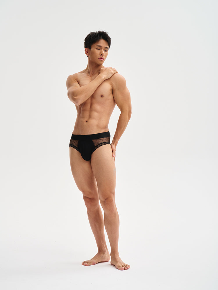 Floral lace Briefs UPRO-071 (Black)