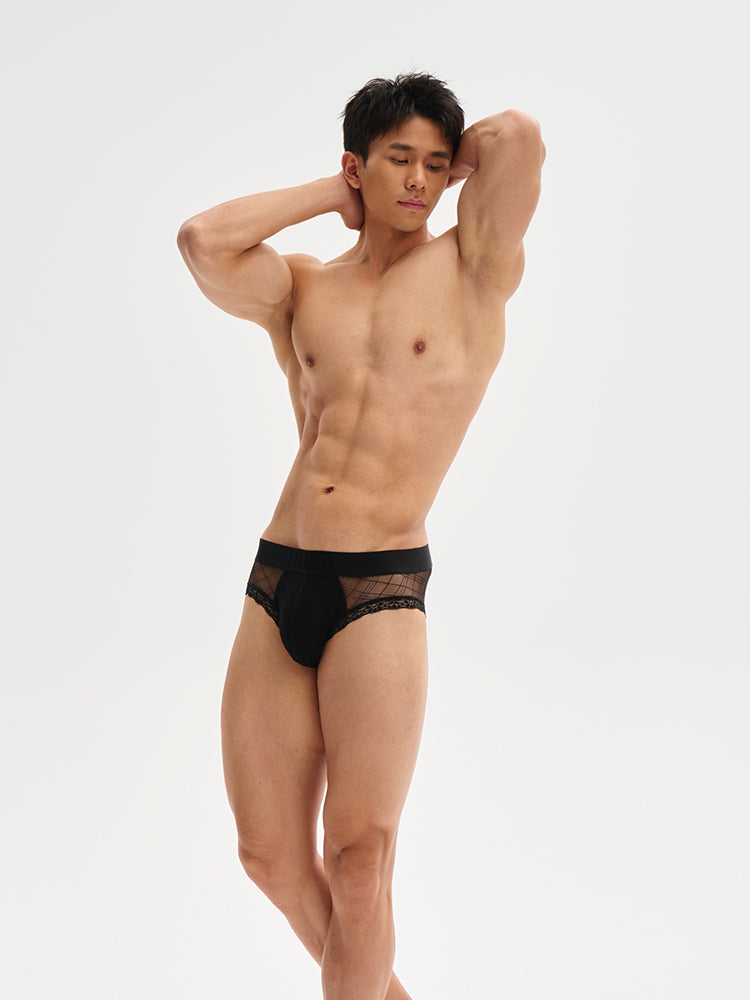 Floral lace Briefs UPRO-071 (Black)