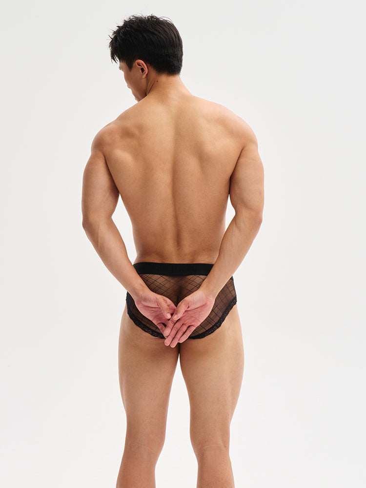 Floral lace Briefs UPRO-071 (Black)