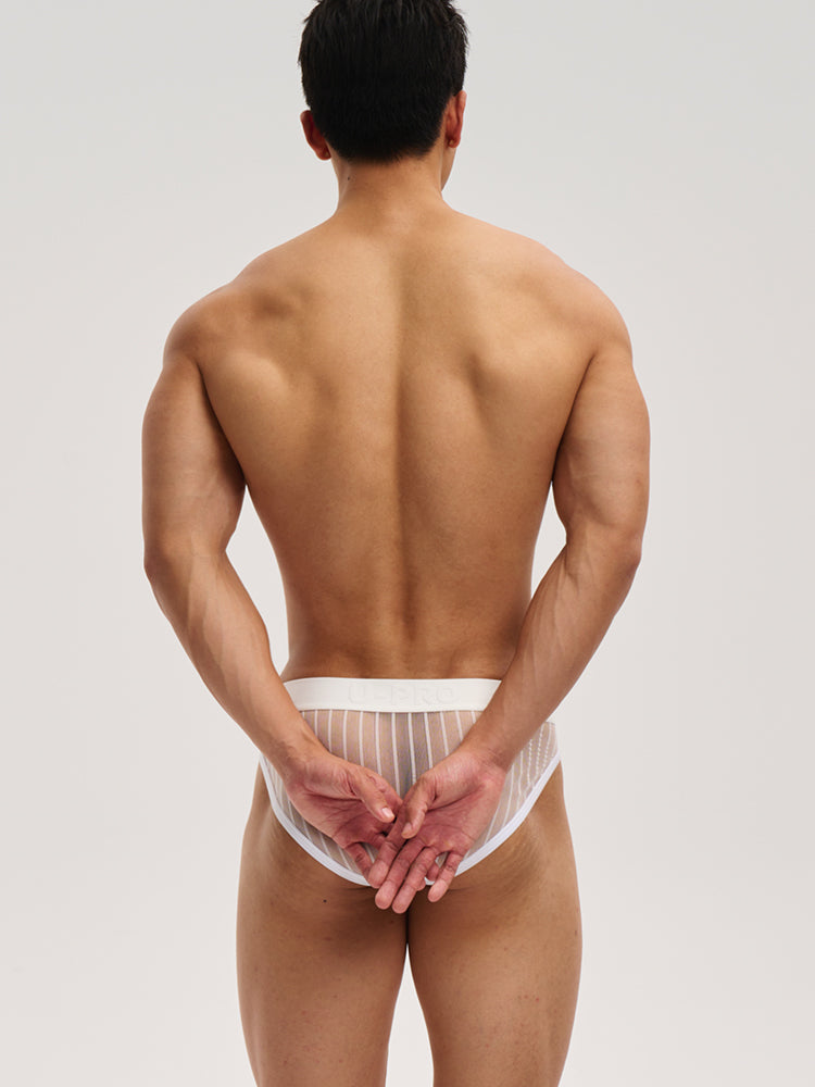 Stripe mesh Briefs UPRO-073 (Blakc/White)