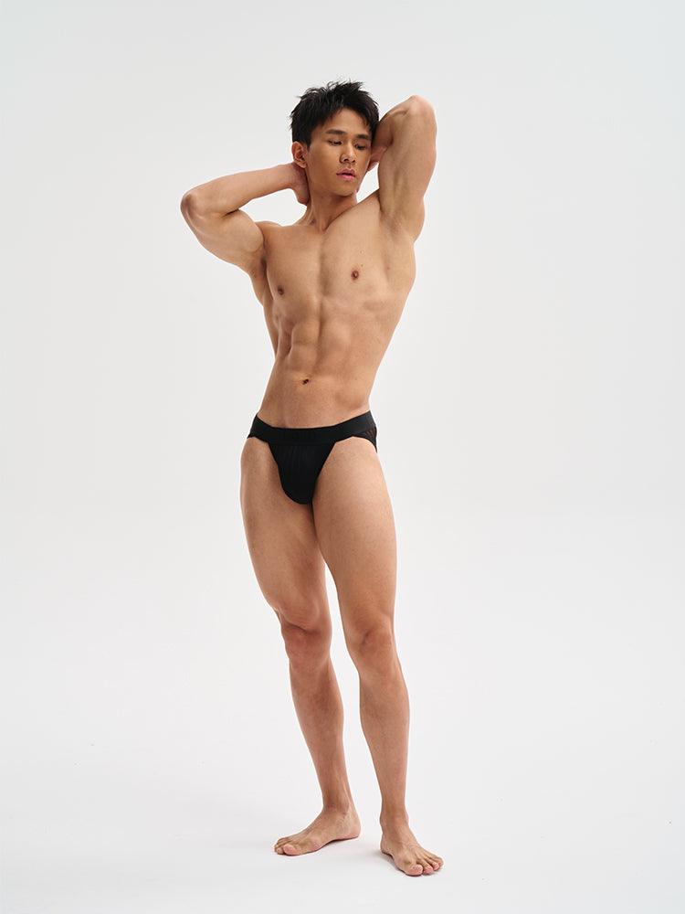 Stripe mesh Briefs UPRO-073 (Blakc/White)