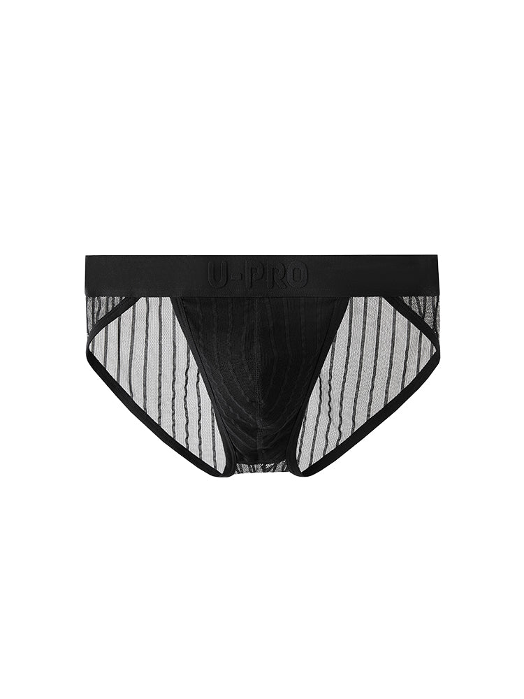 Stripe mesh Briefs UPRO-073 (Blakc/White)