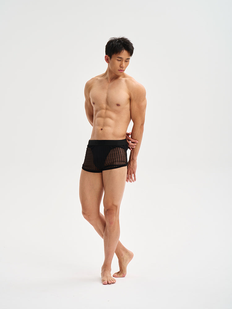 Transparent stripe Trunks UPRO-074 (Black/White)
