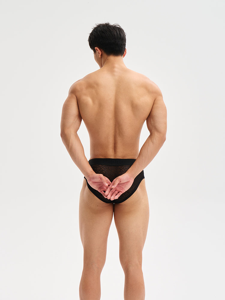 Snake scale lace Briefs UPRO-078 (Black/White)