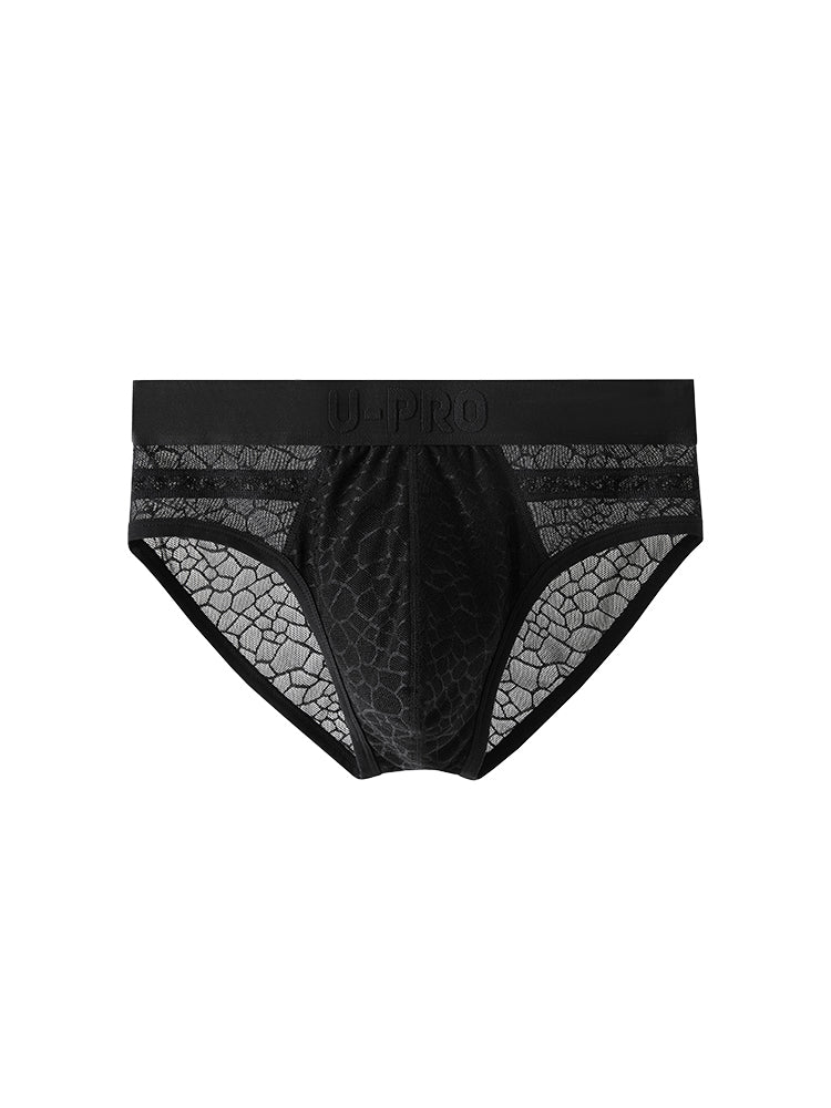 Snake scale lace Briefs UPRO-078 (Black/White)