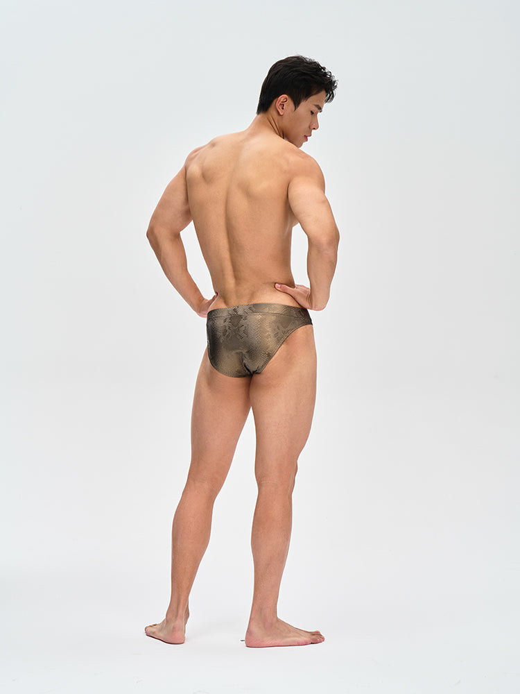 Snake Scale Pattern Briefs UPRO-081 (Black/Gold)