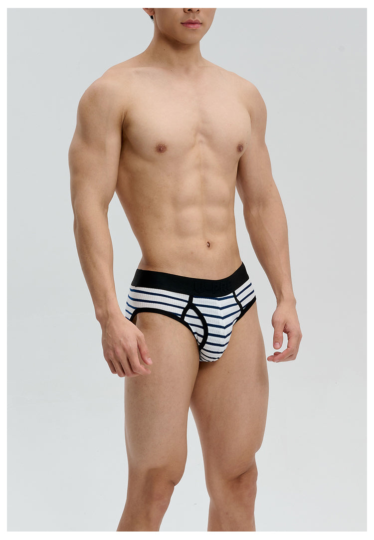 High-elastic triangle briefs with black triangular striped waistband UPRO-10085