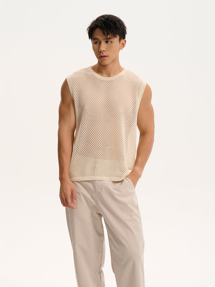 Breathable Mesh Tank UPRO-1015 (White/Apricot )