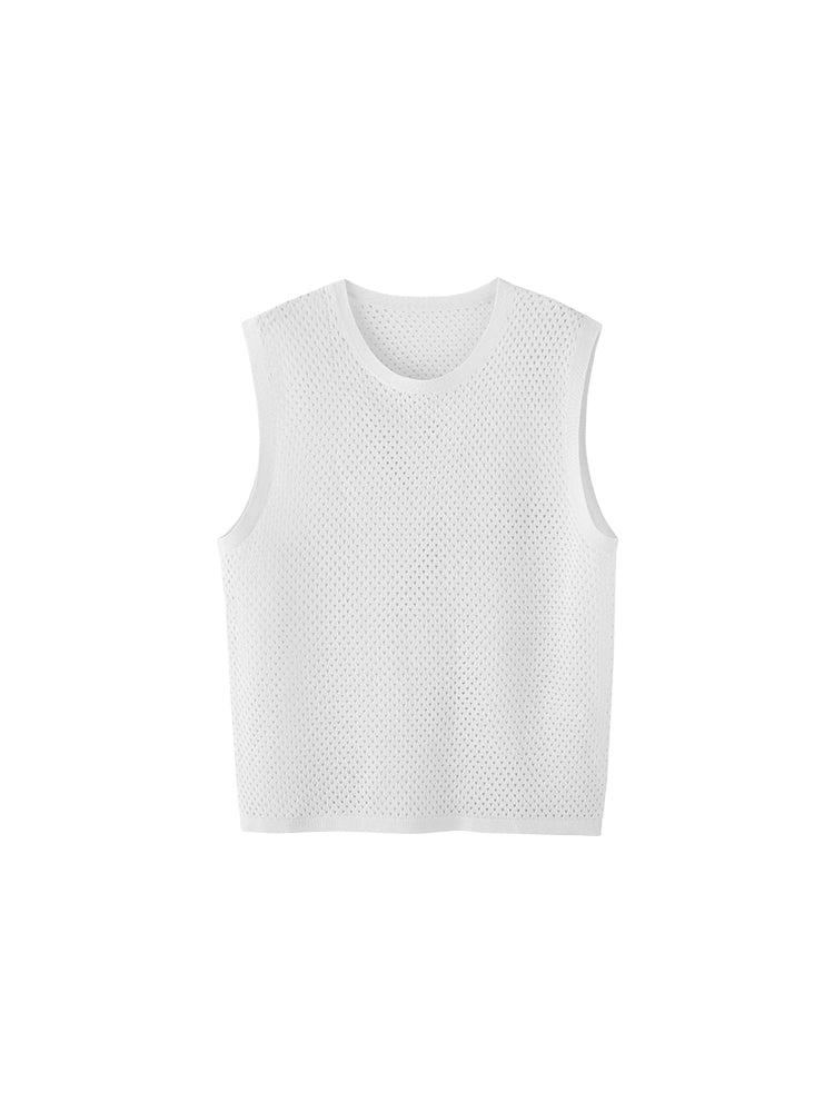 Breathable Mesh Tank UPRO-1015 (White/Apricot )