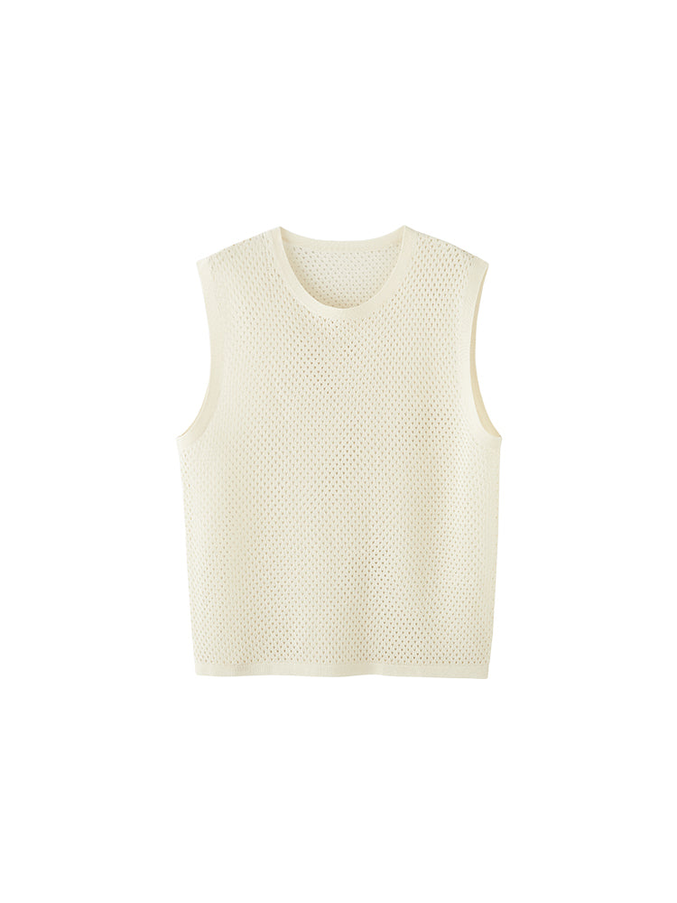 Breathable Mesh Tank UPRO-1015 (White/Apricot )