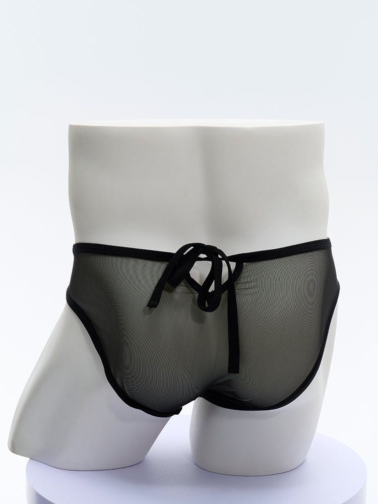 Lace Ribbon Bikini Briefs UPRO-AAS14008(Black)