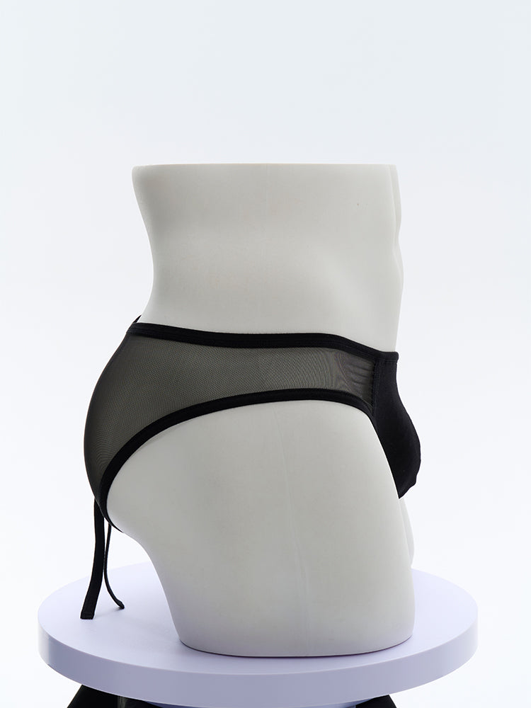 Lace Ribbon Bikini Briefs UPRO-AAS14008(Black)