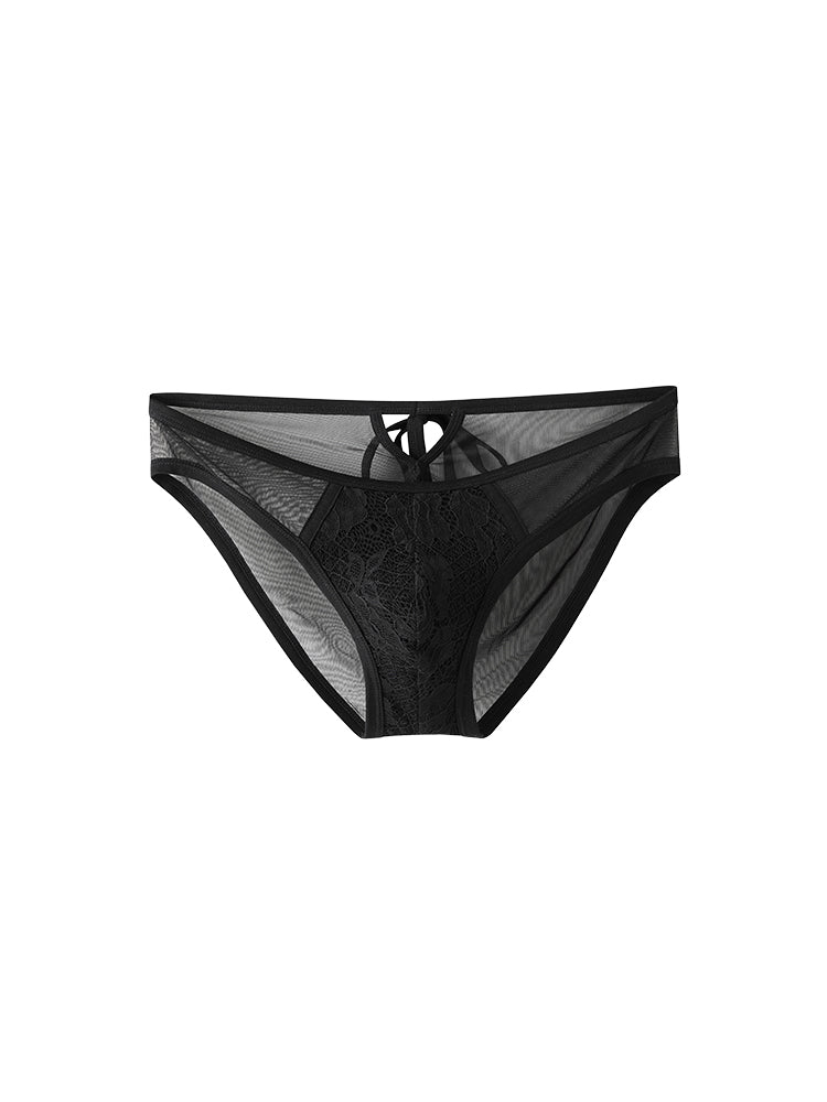 Lace Ribbon Bikini Briefs UPRO-AAS14008(Black)