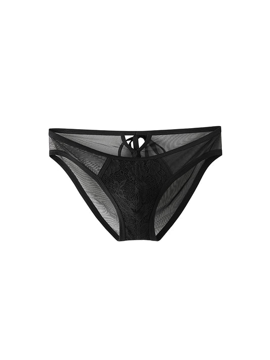 Lace Ribbon Bikini Briefs UPRO-AAS14008(Black)