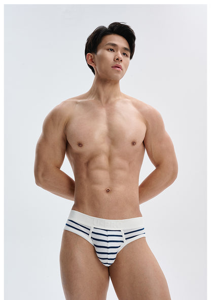 Men's blue striped triangle briefs UPRO-AAS10070