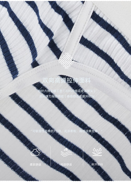 Men's blue striped triangle briefs UPRO-AAS10070