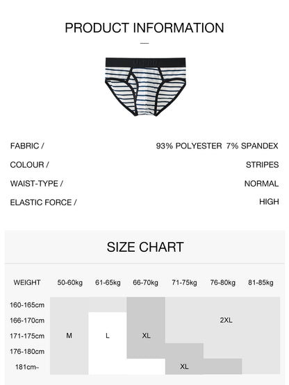 High-elastic triangle briefs with black triangular striped waistband UPRO-10085
