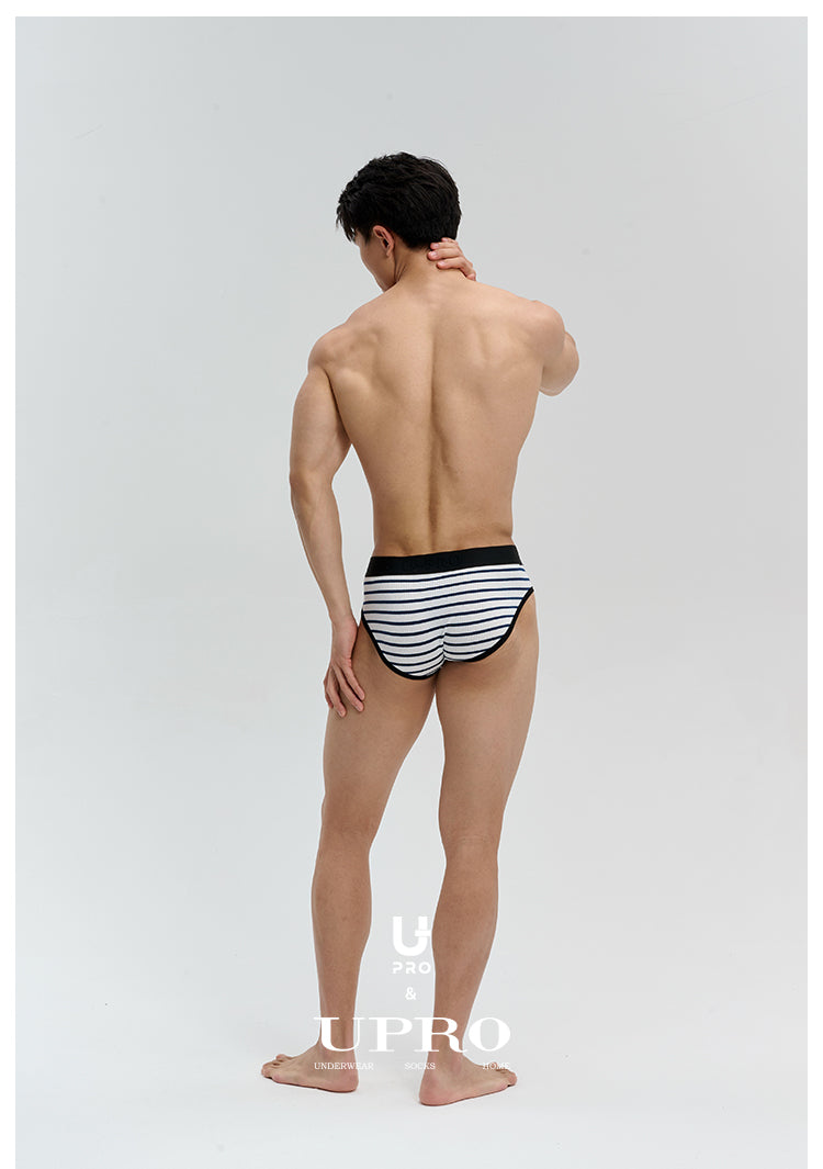 High-elastic triangle briefs with black triangular striped waistband UPRO-10085