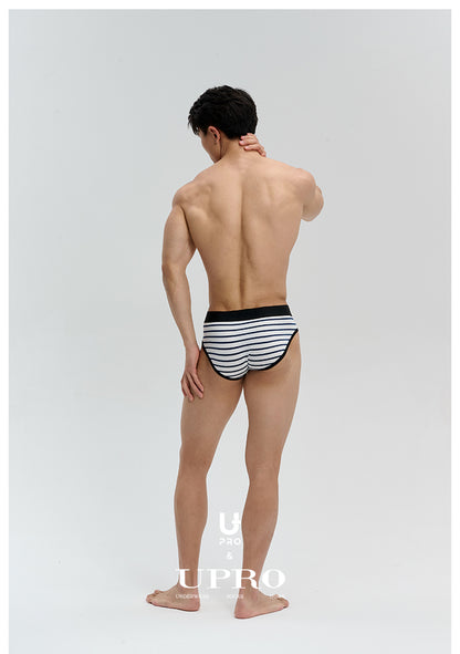 High-elastic triangle briefs with black triangular striped waistband UPRO-10085