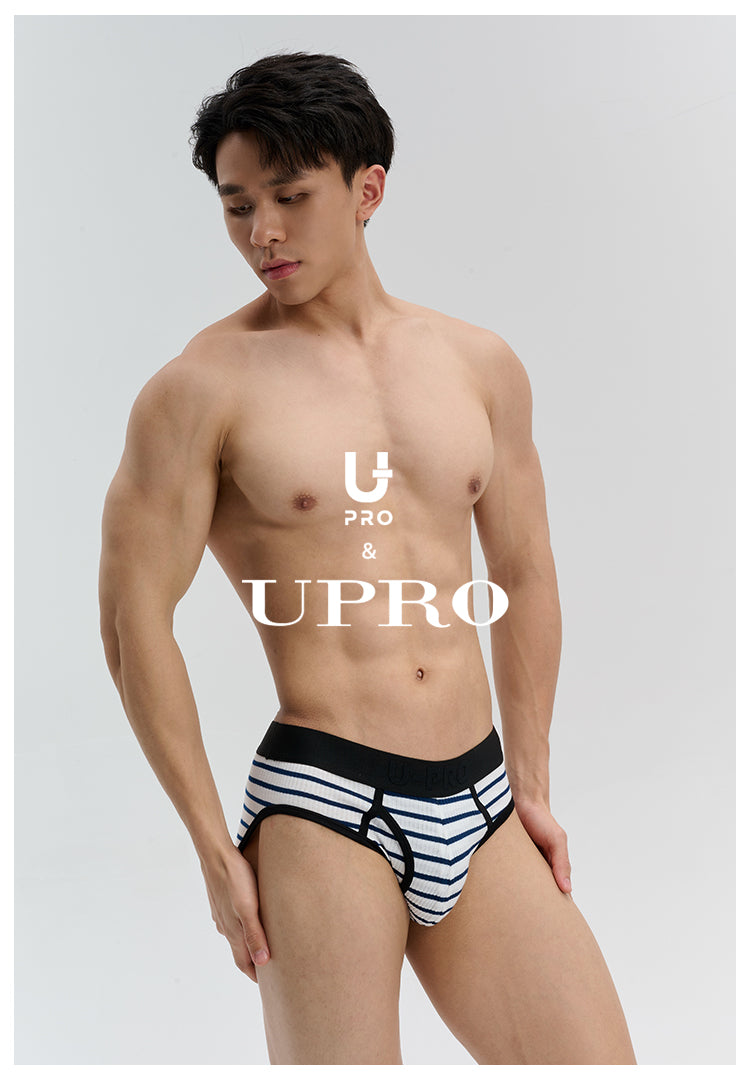 High-elastic triangle briefs with black triangular striped waistband UPRO-10085