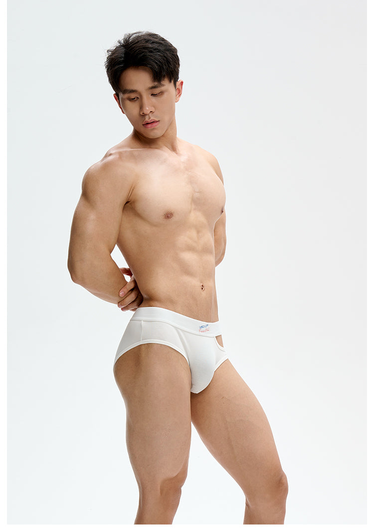 Men's Embroidery Open Hole BriefsUPRO-10094
