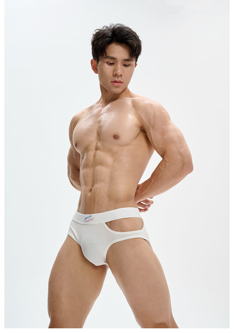 Men's Embroidery Open Hole BriefsUPRO-10094