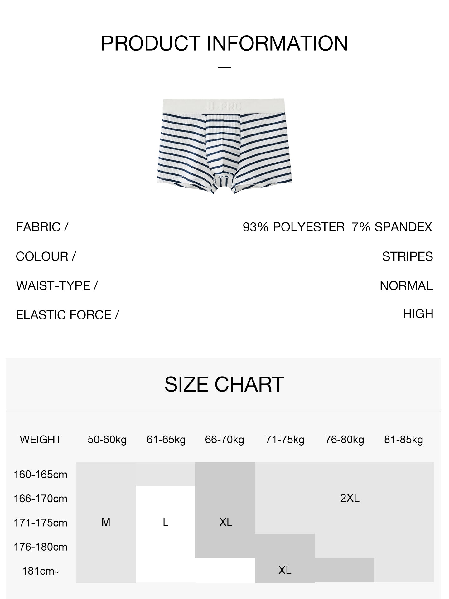 Men's blue striped boxer briefsUPRO-11077