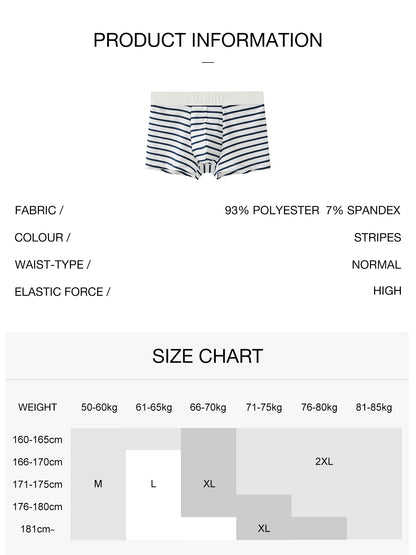 Men's blue striped boxer briefsUPRO-11077