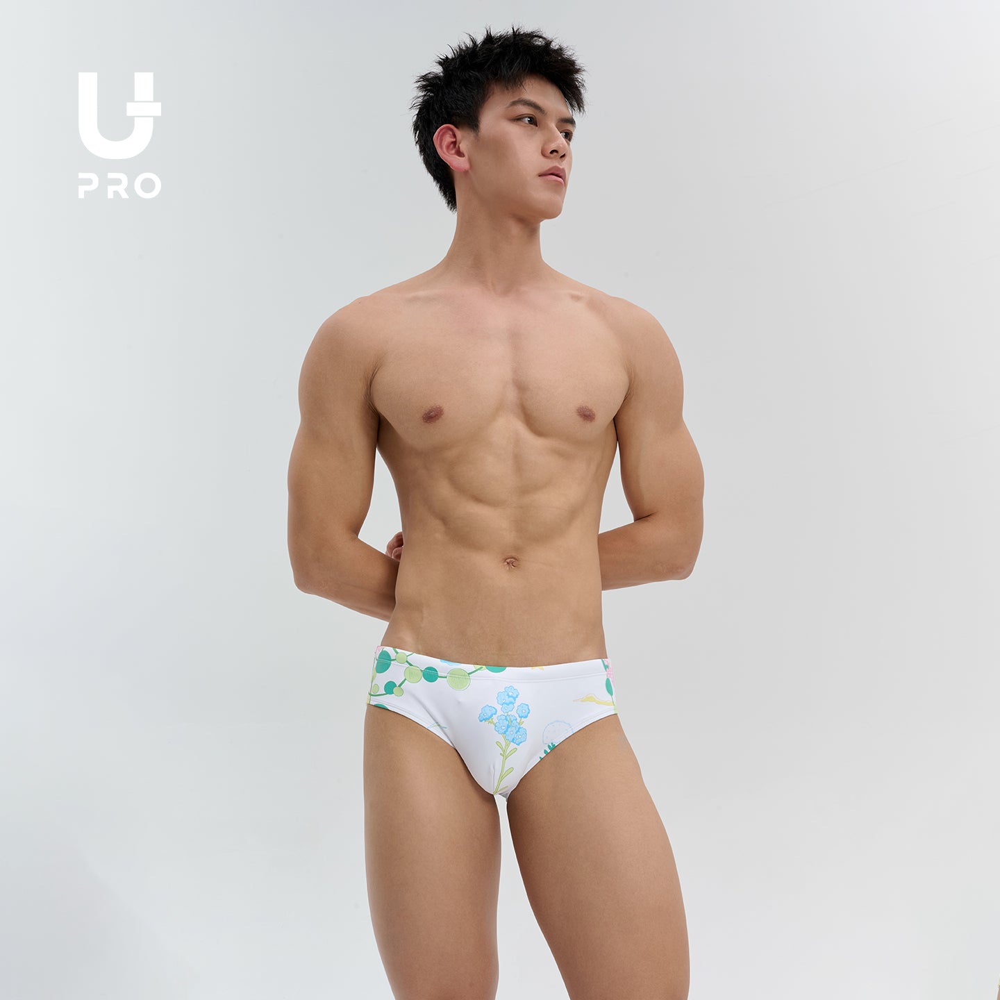 High‑Stretch Triangle Swim Briefs with Stephania Erecta Plant PrintUPRO-18083