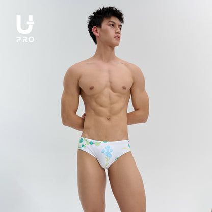 High‑Stretch Triangle Swim Briefs with Stephania Erecta Plant PrintUPRO-18083