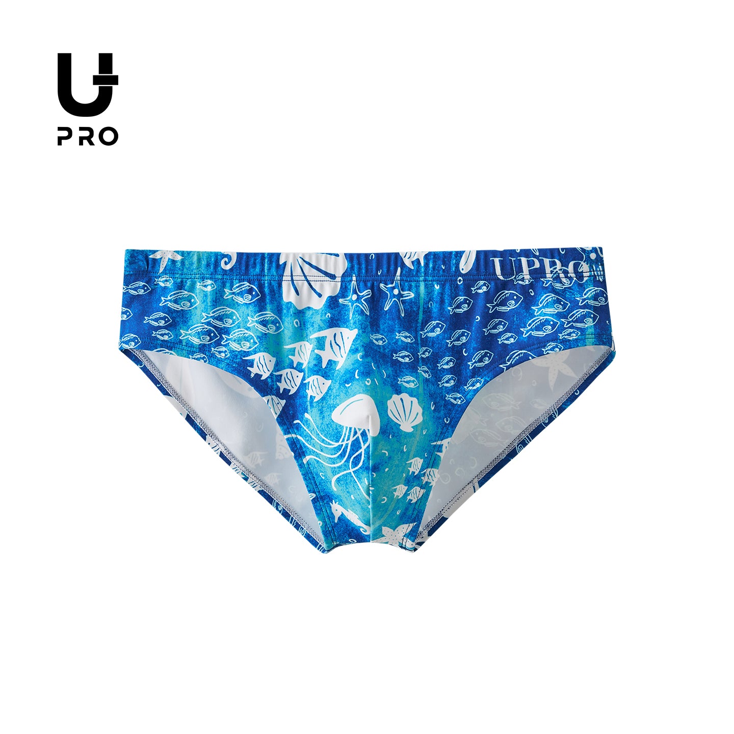 Men's swim trunks with shell & marine life prints UPRO-18087