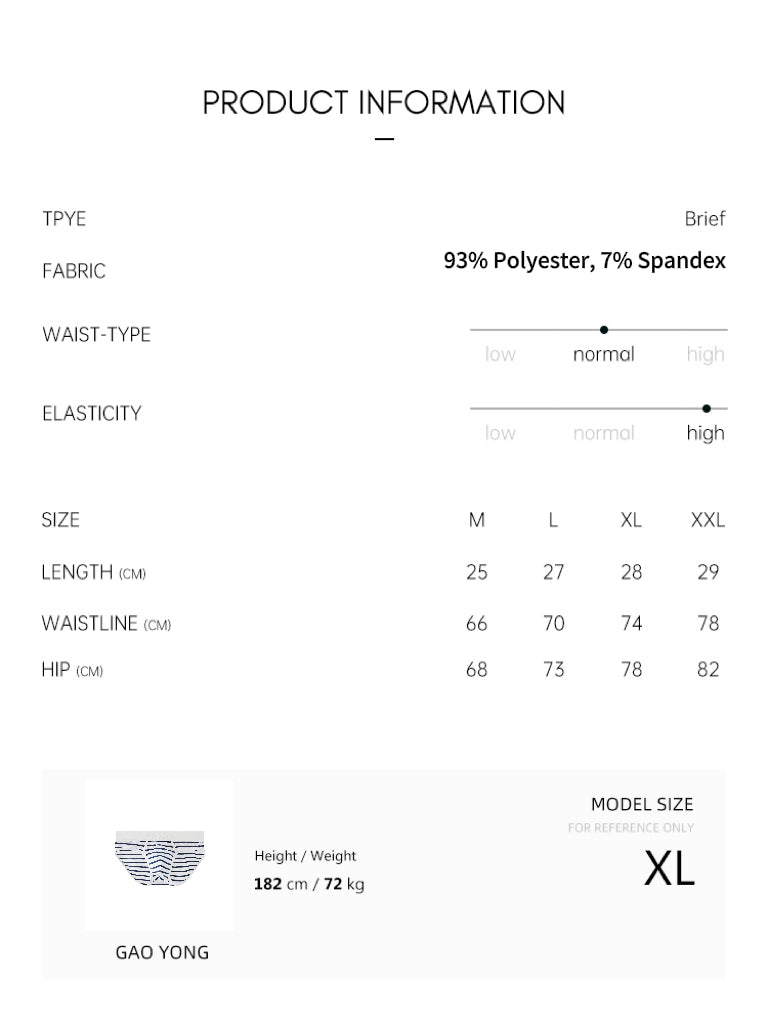 Men's blue striped triangle briefs UPRO-AAS10070