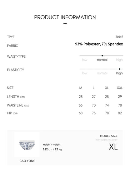 Men's blue striped triangle briefs UPRO-AAS10070